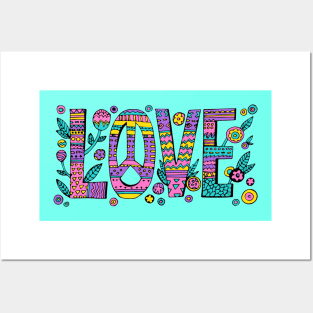 Love Quote Designer Floral Positive Inspiration Quote Posters and Art